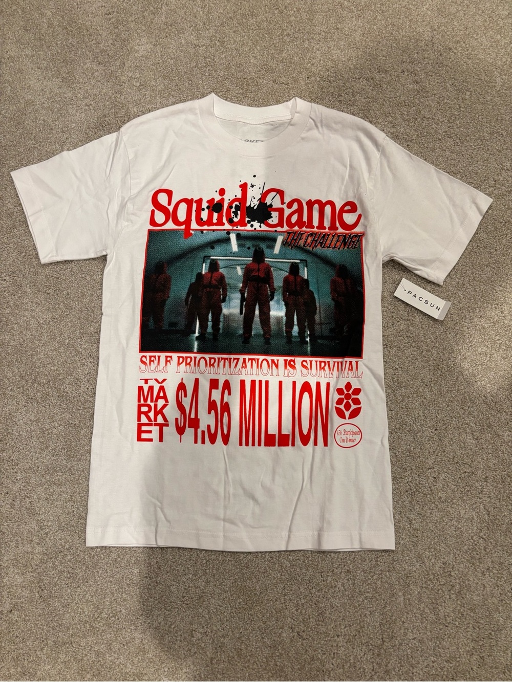 NWT Market Squid Game Graphic Tee in White and Red